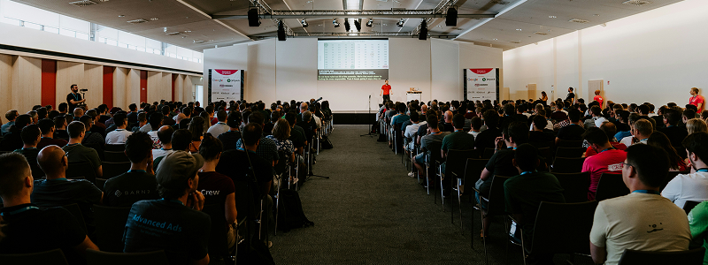 Large crowd in a hall