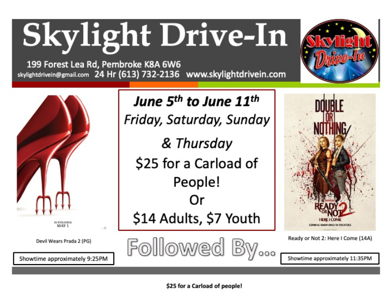 Skylight Drive-In! The Devil Wears Prada 2 WITH Ready or Not 2:  Here I Come