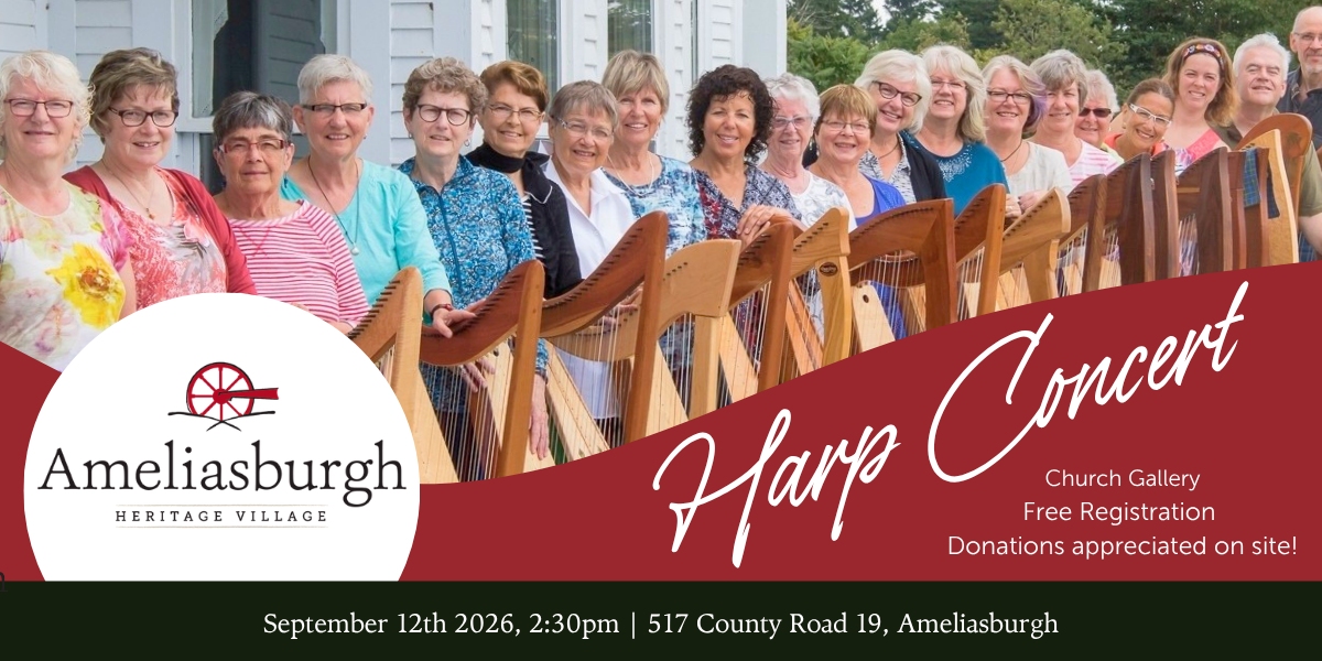 Harp Concert at Ameliasburgh Heritage Village 