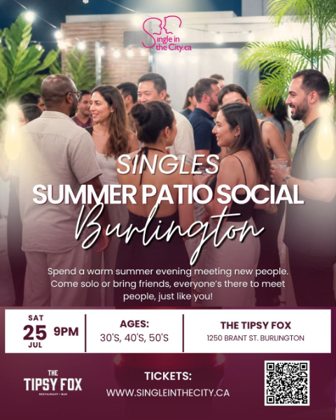 Singles Summer Patio Social | Burlington