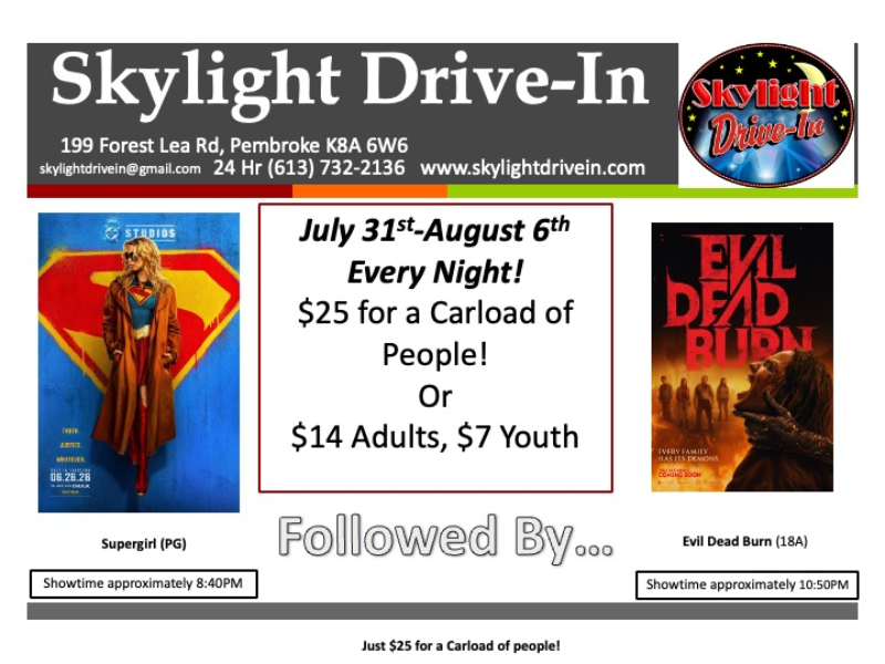 Skylight Drive-In! Supergirl WITH Evil Dead Burn